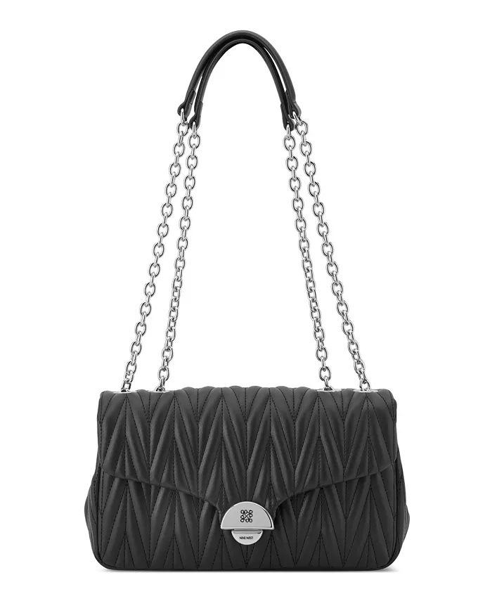 

Jaslee Convertible Chain Flap Crossbody Bag – Сумка через плечо Jaslee с цепочкой и откидным клапаном, трансформируемая Nine West, черный