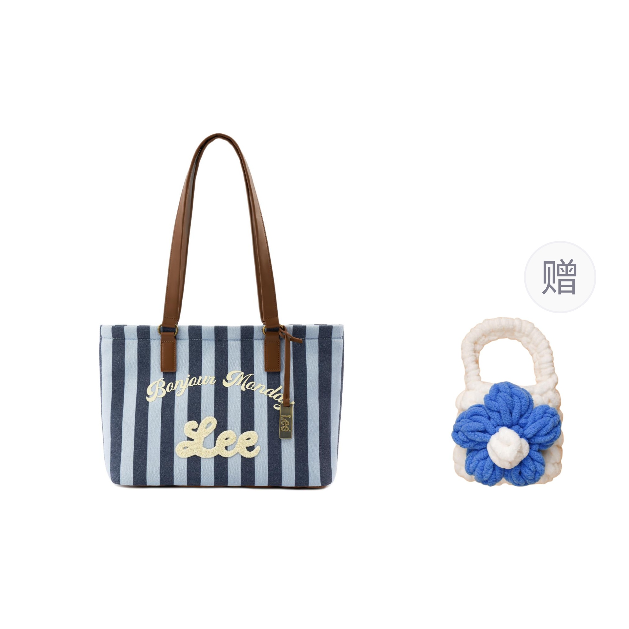 

Lee Тканевая женская сумка через плечо, Blue and White Stripes (Gift Limited Edition)