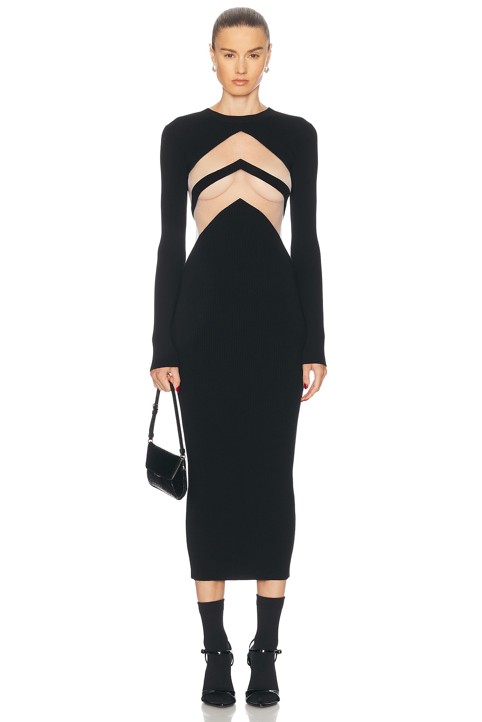 

Прозрачное платье с шевроном Jean Paul Gaultier, Black