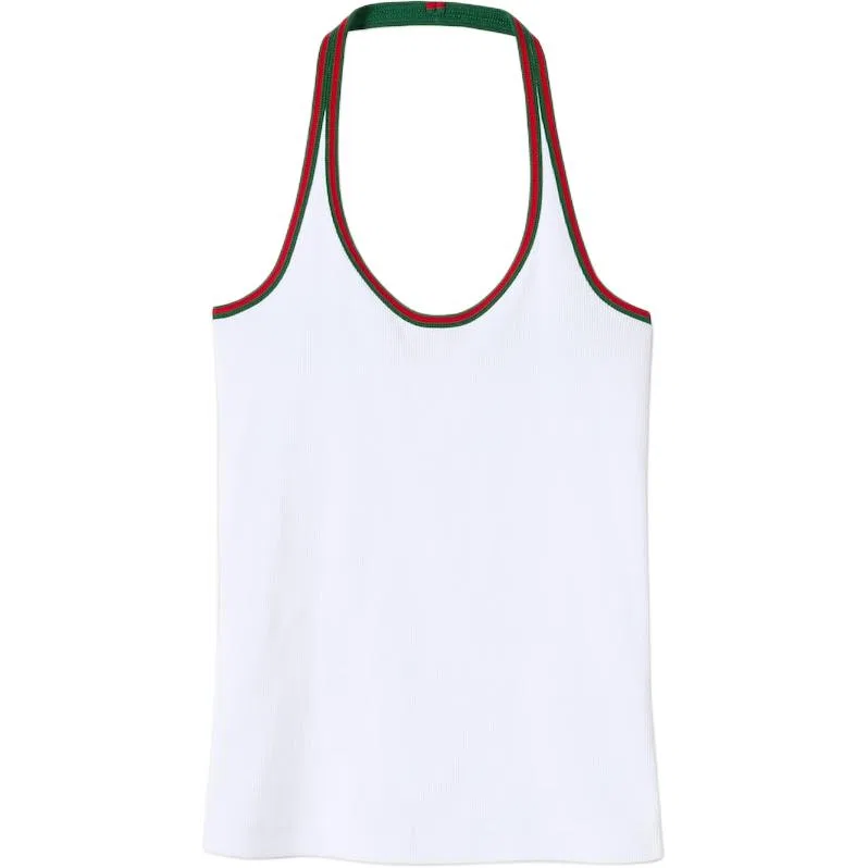 Топ-майка GUCCI Heavy Cotton Rib, плотный хлопковый риб, белый