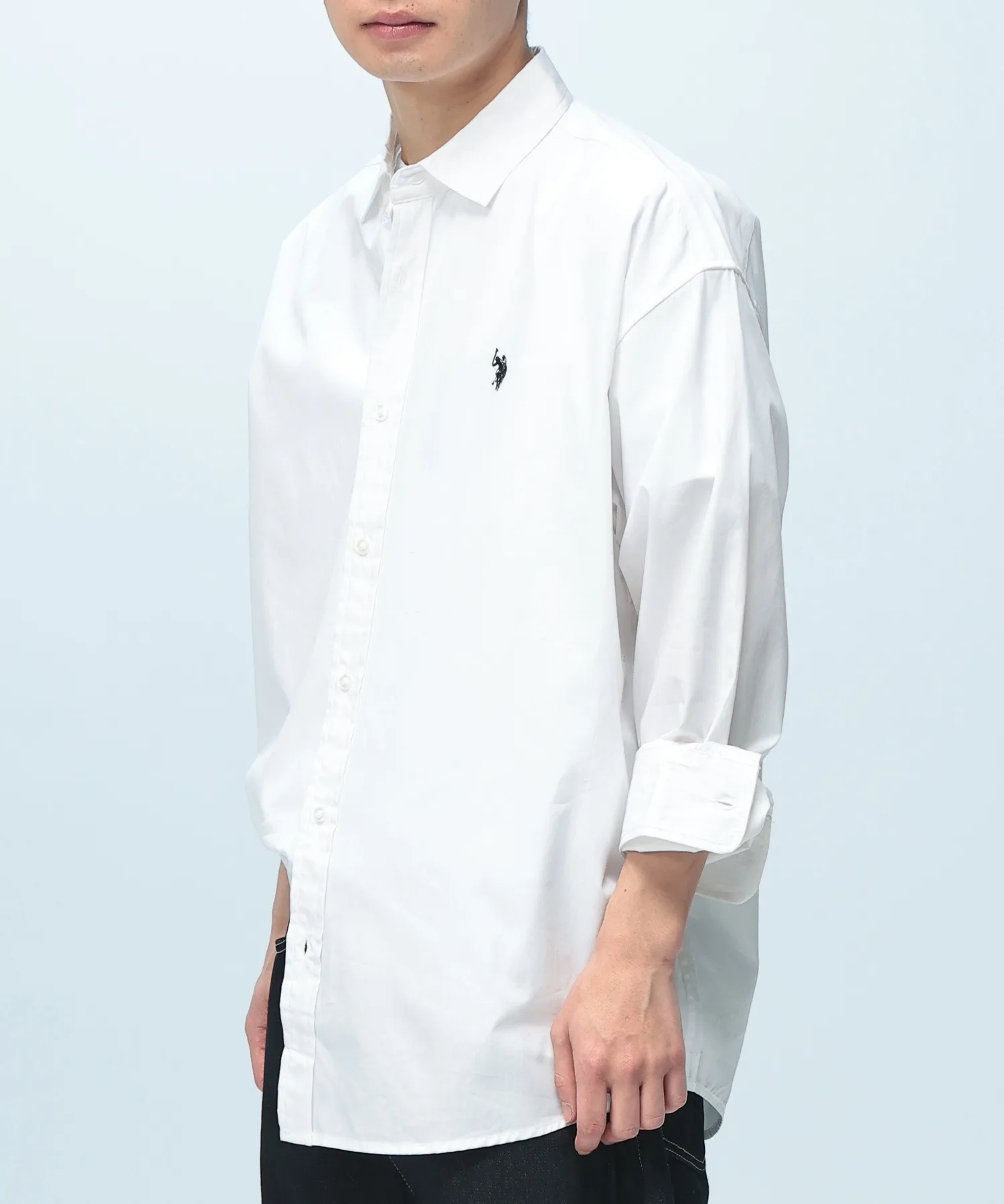 Унисекс рубашка оверсайз Oxford cotton 100% U.S. POLO ASSN. белая — фото 2