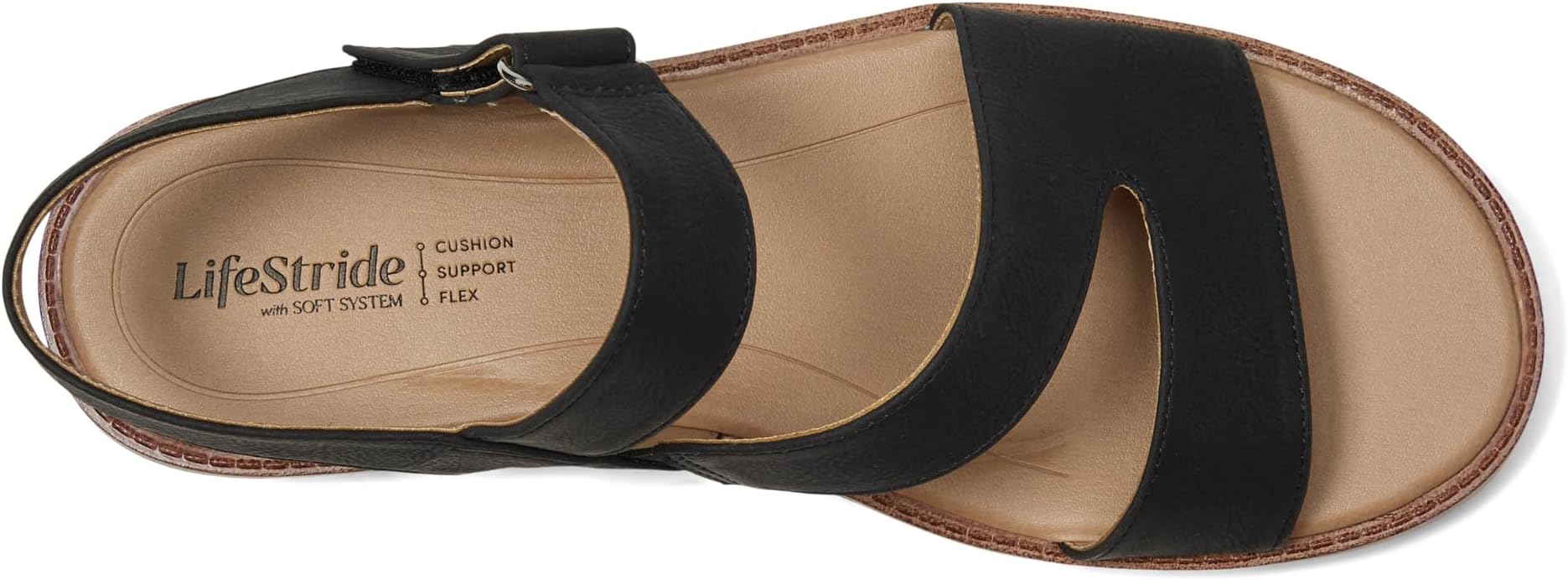 Сандалии LifeStride Waverly Sandals, цвет Black Faux Leather — фото 2