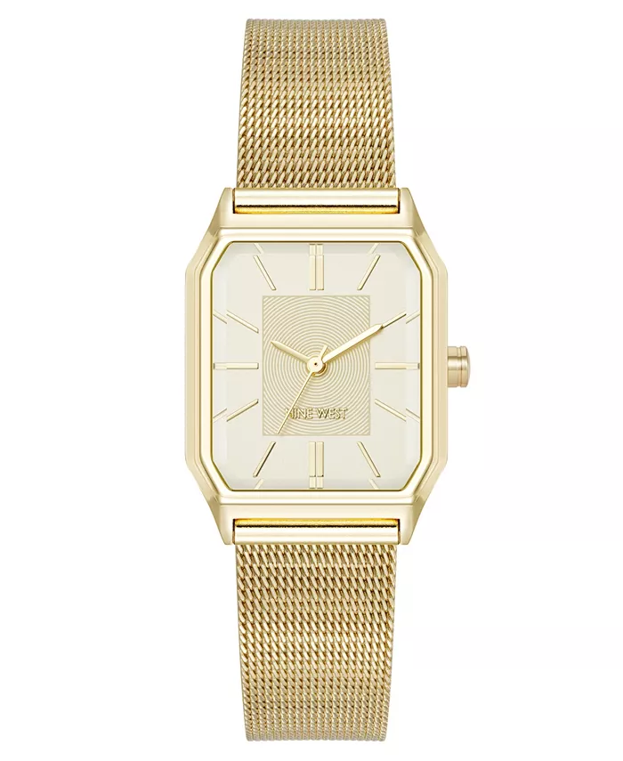 

Женские часы Quartz Faceted Gold-Tone из нержавеющей стали с сетчатым браслетом, 26 мм Nine West