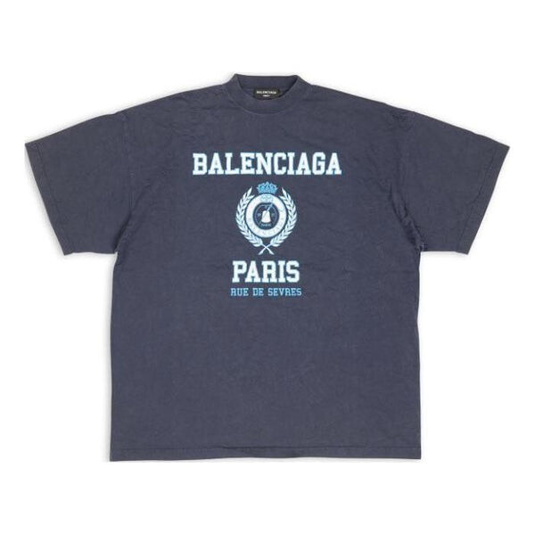 

Футболка college crest oversized t-shirt 'navy' Balenciaga, синий