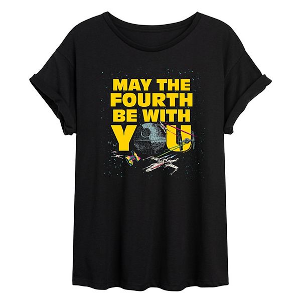 

Футболка Juniors' May the Fourth Be with You oversized Star Wars