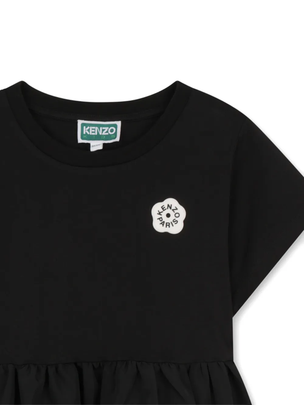 Платье с цветочной аппликацией Kenzo Kids, черный — фото 3