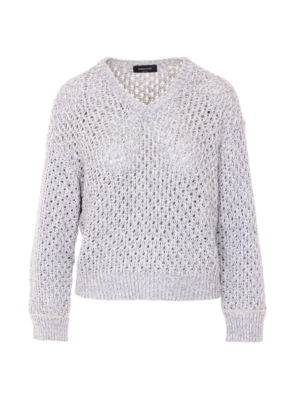 

Джемпер с V-образным вырезом и длинными рукавами Fabiana Filippi, серый