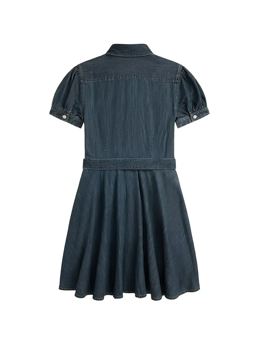 Платье на пуговицах с поясом Polo Ralph Lauren Kids, синий — фото 2