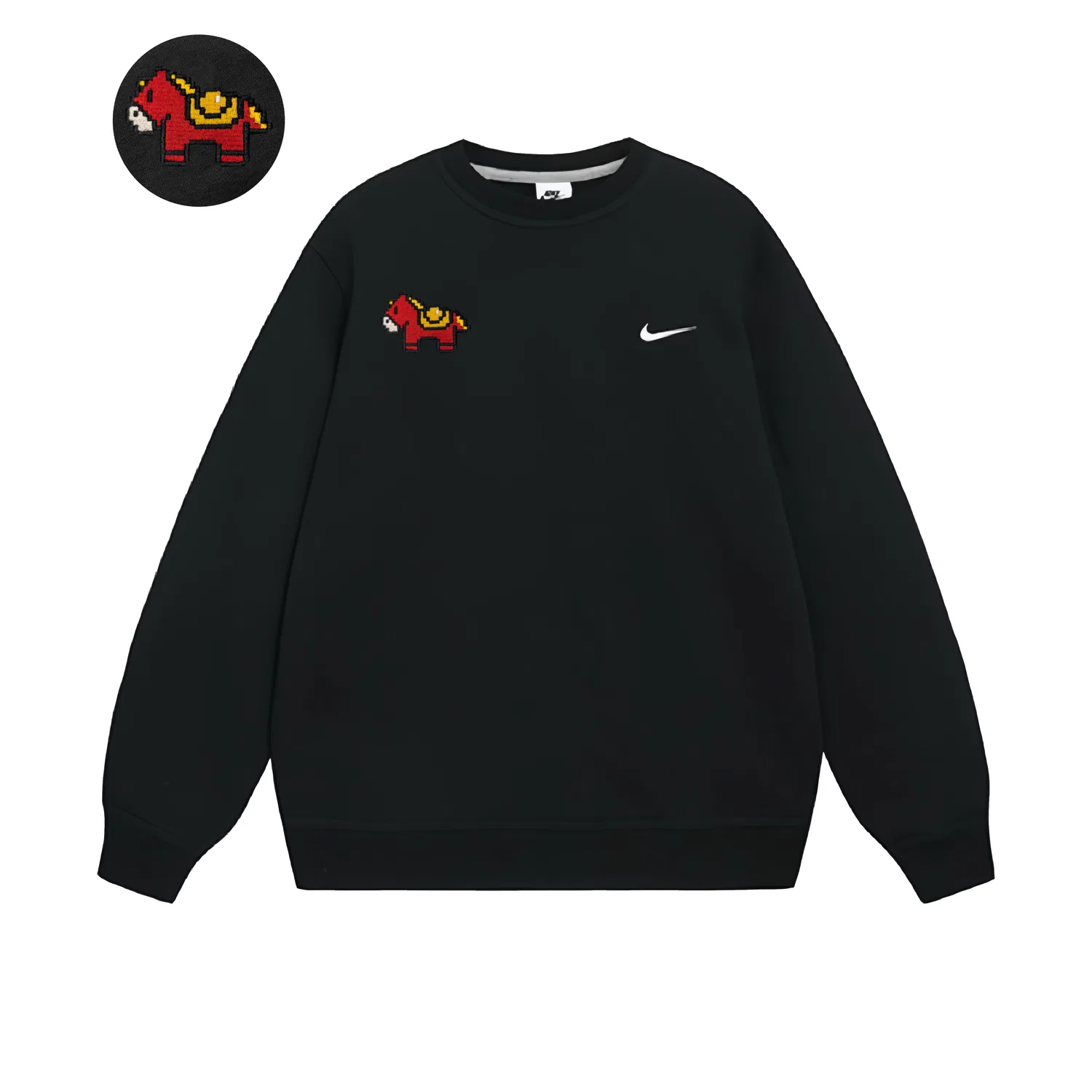 Свитшот унисекс black, круглый вырез, средней посадки Nike — фото 3