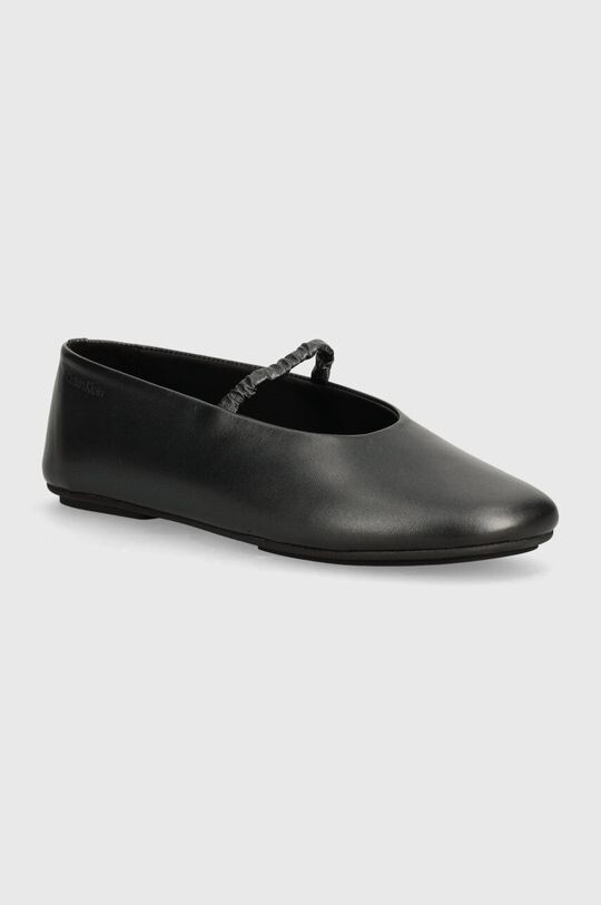

Кожаные балетки BallERINA W/STRAP PEARL LTH Calvin Klein, черный