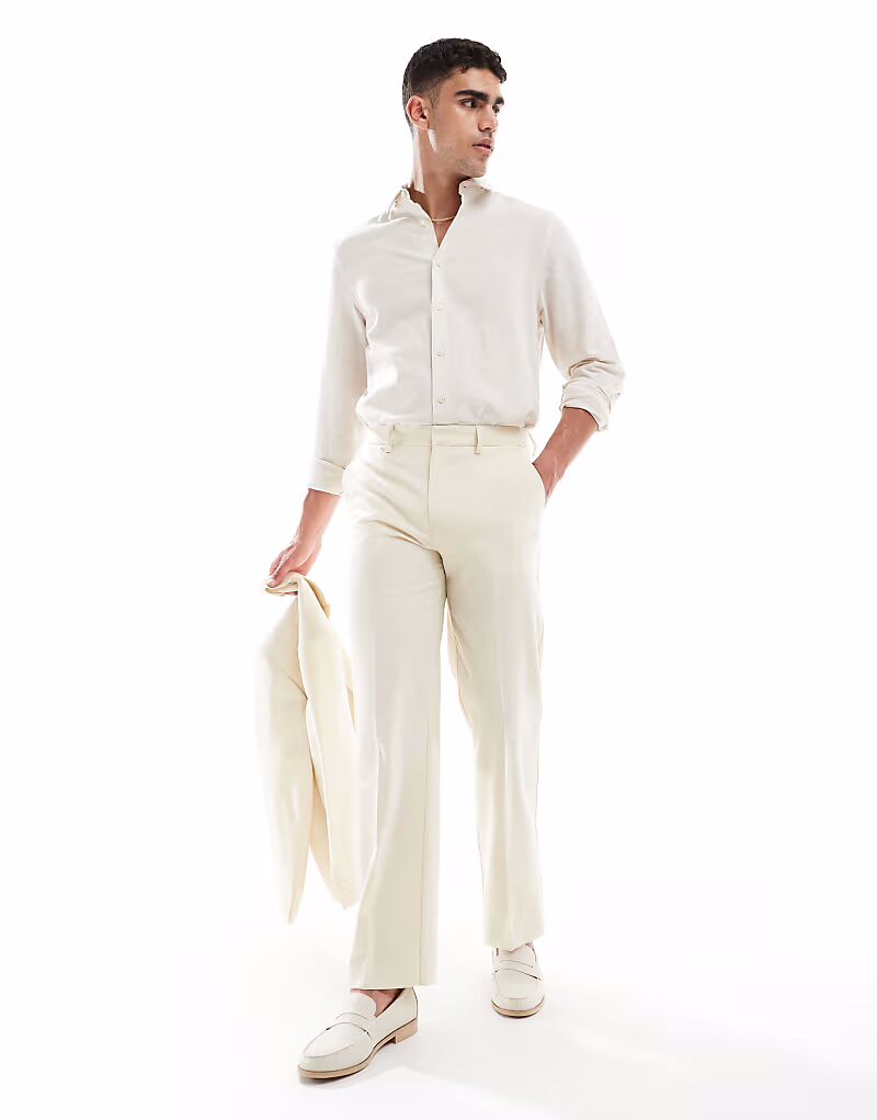 

Прямые брюки Asos Design, серо-бежевый