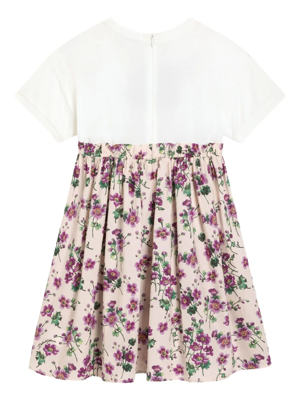 Платье-футболка с цветочным принтом Dolce & Gabbana Kids, белый — фото 2