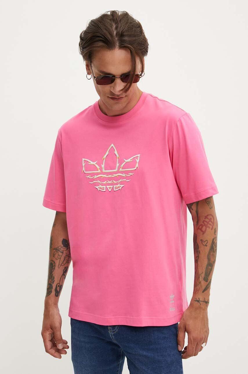 

Хлопковая футболка adidas Originals Pride, розовый