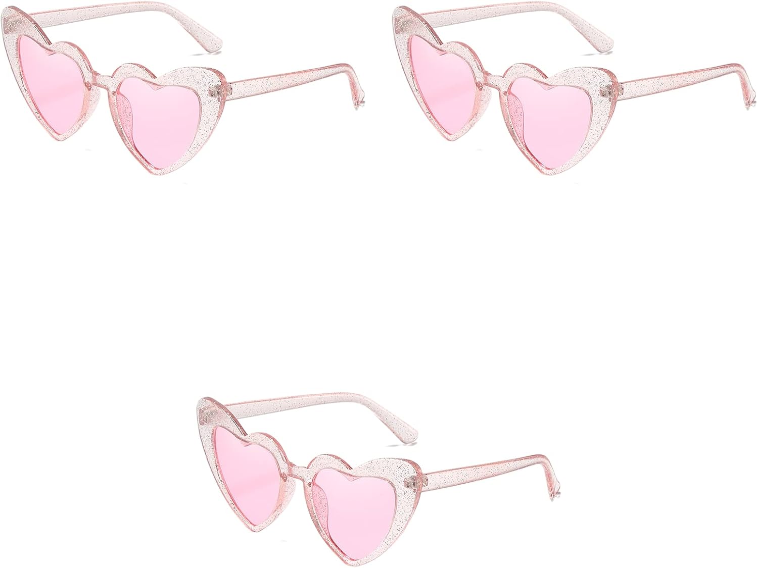 

Солнцезащитные очки в форме сердца для женщин, разноцветные очки в форме сердца для детей/девочек/подростков/вечеринок/хип-хопа ooibnn, White1-3pairs (Expensive in Shipping)