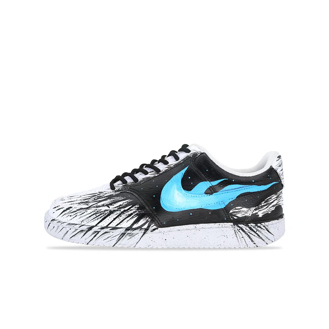 

Nike Кроссовки для скейтбординга Court Vision 1 Dark Night Fire Coverage низкие мужские белый черный синий, цвет White Black Blue
