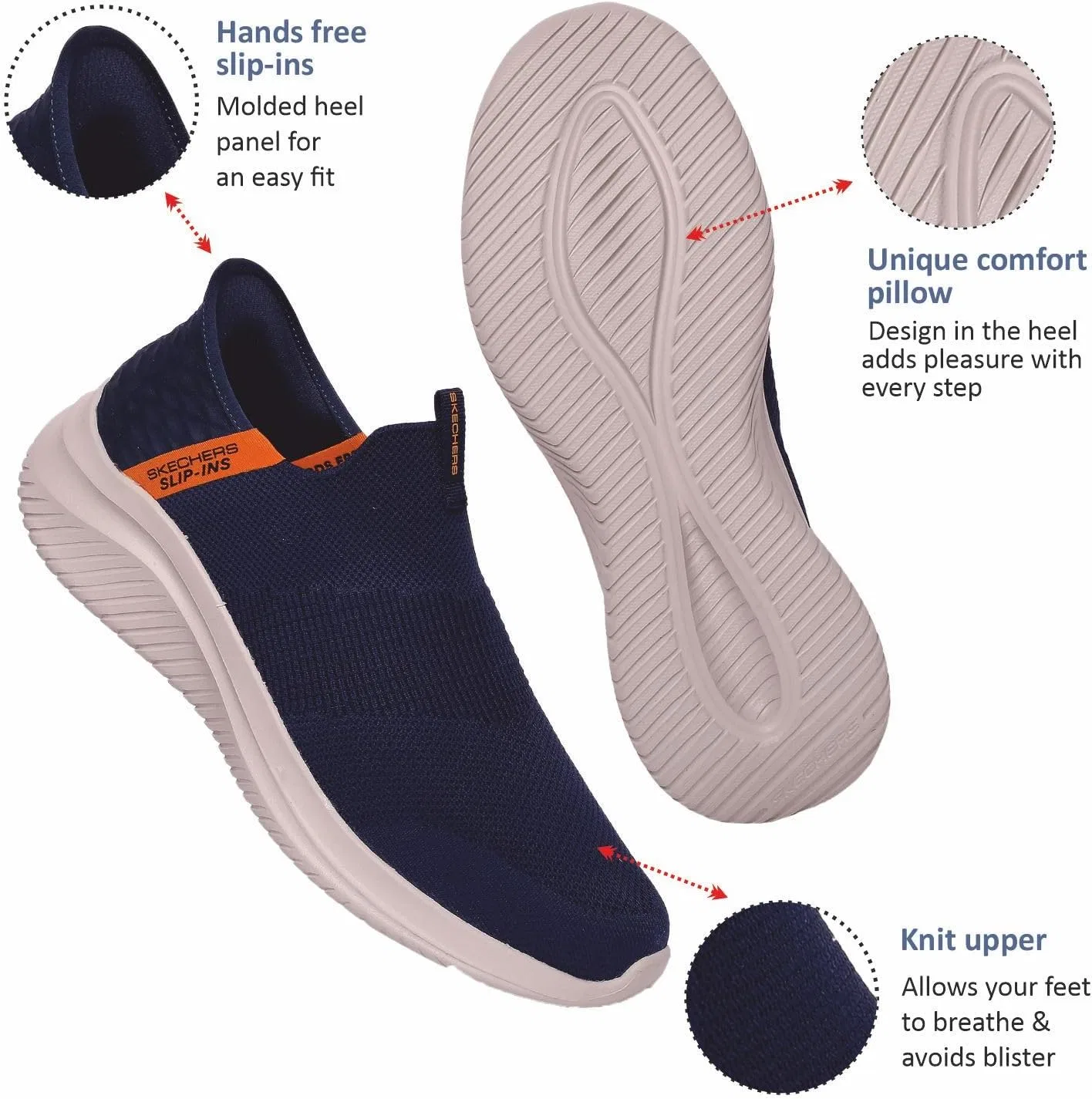 Мужские спортивные кроссовки Skechers Ultra Flex 3.0 Smooth Step, синий — фото 3