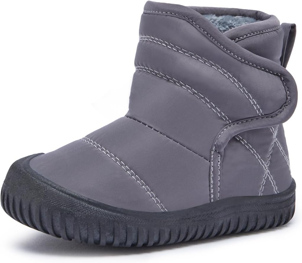 

Детские зимние ботинки BMCiTYBM для малышей, обувь для детей мальчиков и девочек с искусственным мехом для холодной погоды, 81-Grey