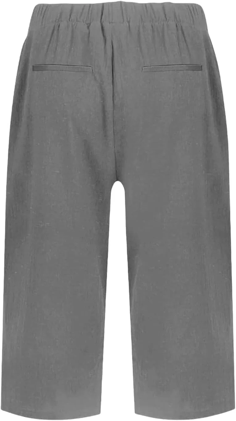 Шорты женские из хлопка и льна, Generic, Dark Gray — фото 4