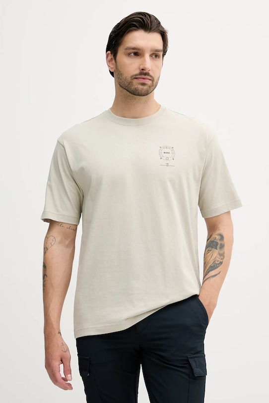 

Хлопковая футболка te_voyage BOSS Orange, серый