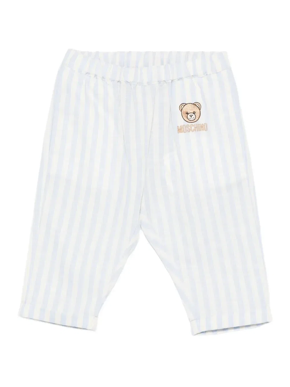 Полосатые брюки из трикотажа тедди Moschino Kids, синий