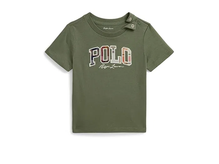 Футболка хлопковая Madras-logo Cotton Jersey Tee Polo Ralph Lauren Kids, Cargo Green