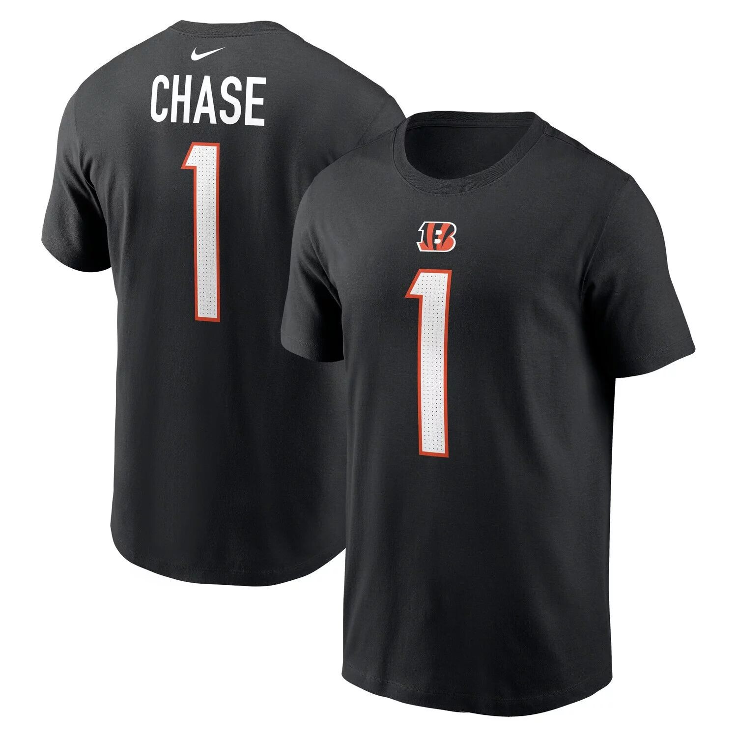 Мужская черная футболка Ja'Marr Chase Cincinnati Bengals с именем и номером игрока Nike — фото 4