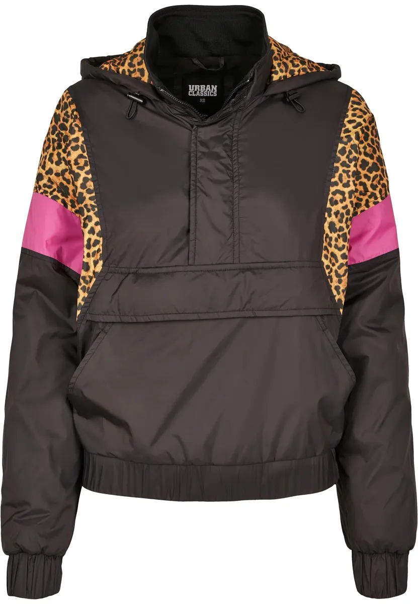 

Куртка всепогодная URBAN CLASSICS " Urban Classics Women's Ladies AOP Mixed Pullover Jacket" (1 шт.), с капюшоном, черный