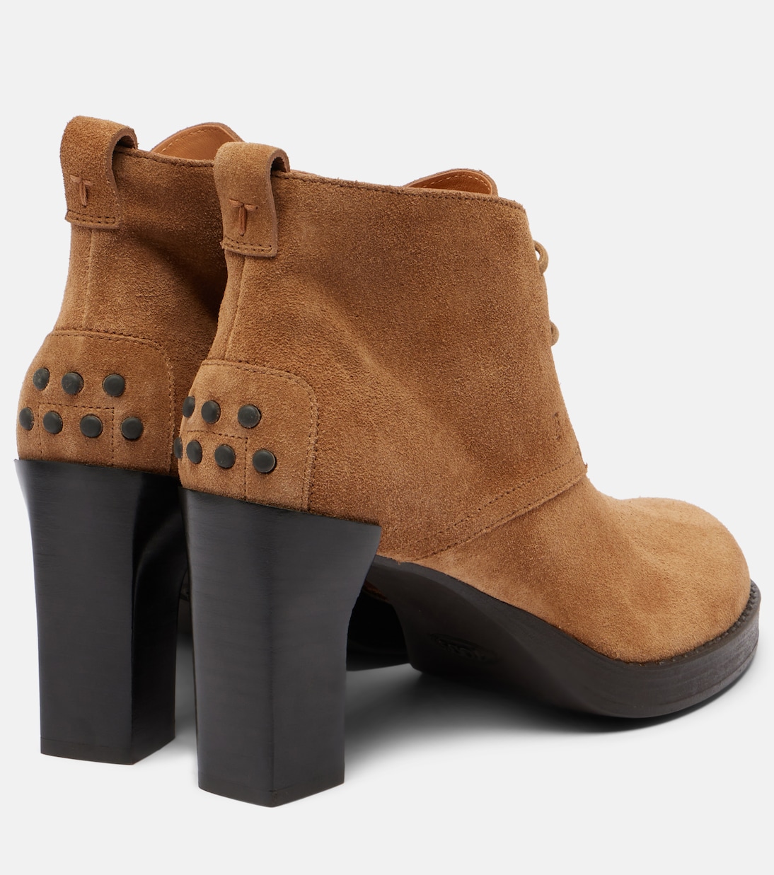 Ботинки BH Bootie 80 на шнуровке из замши Tod's, Sigaro Chiaro — фото 2