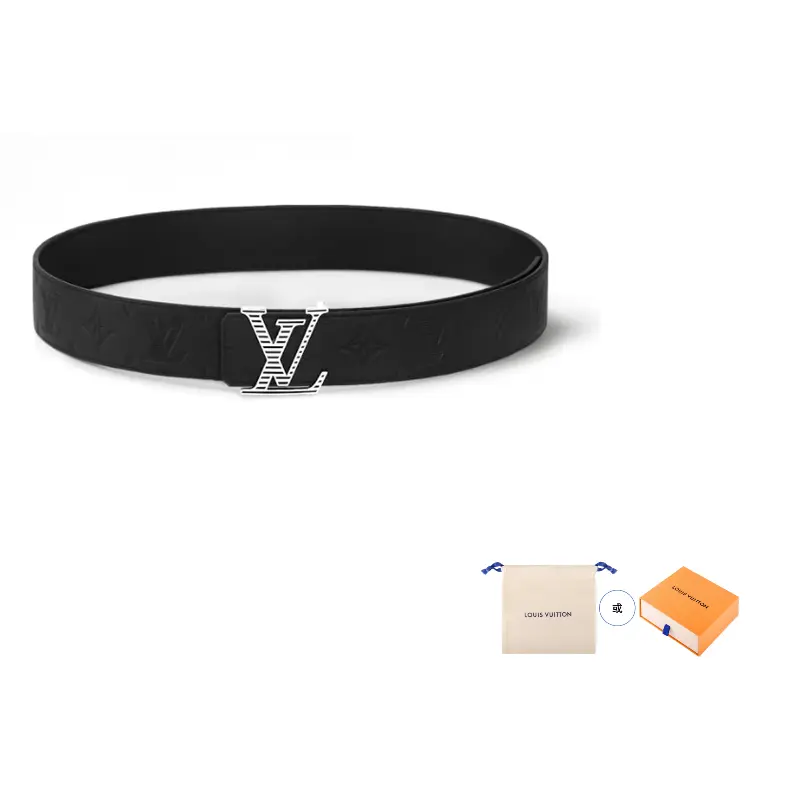 

Гладкие кожаные ремни Pail Metal Enamel для мужчин цвет ширина: 4CM LOUIS VUITTON, черный