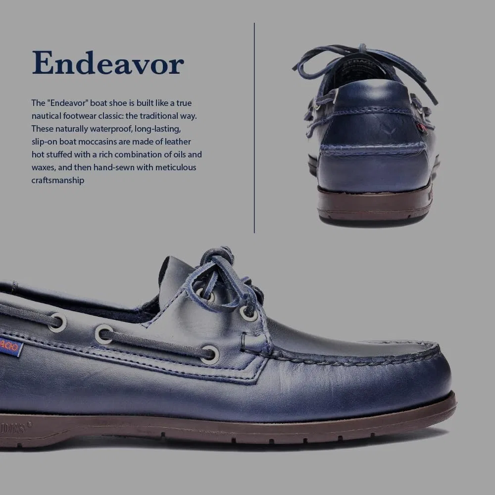 Мокасины водонепроницаемые Sebago Endeavor Navy Blue — фото 4