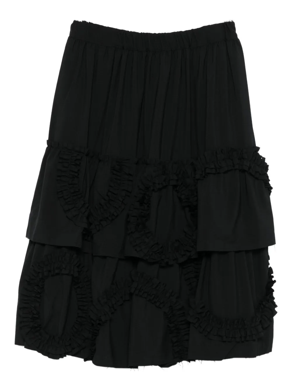 

Ярусная юбка миди с оборками Black Comme Des Garçons, черный