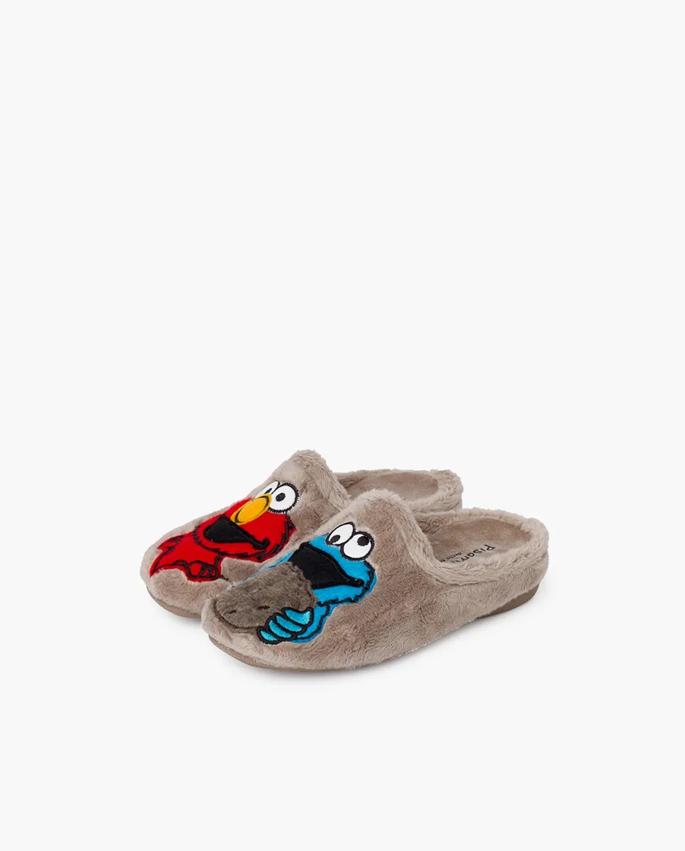 Детские тапочки с открытым носком и мягкой стелькой Cookie Monster Pisamonas, цвет Topo — фото 2