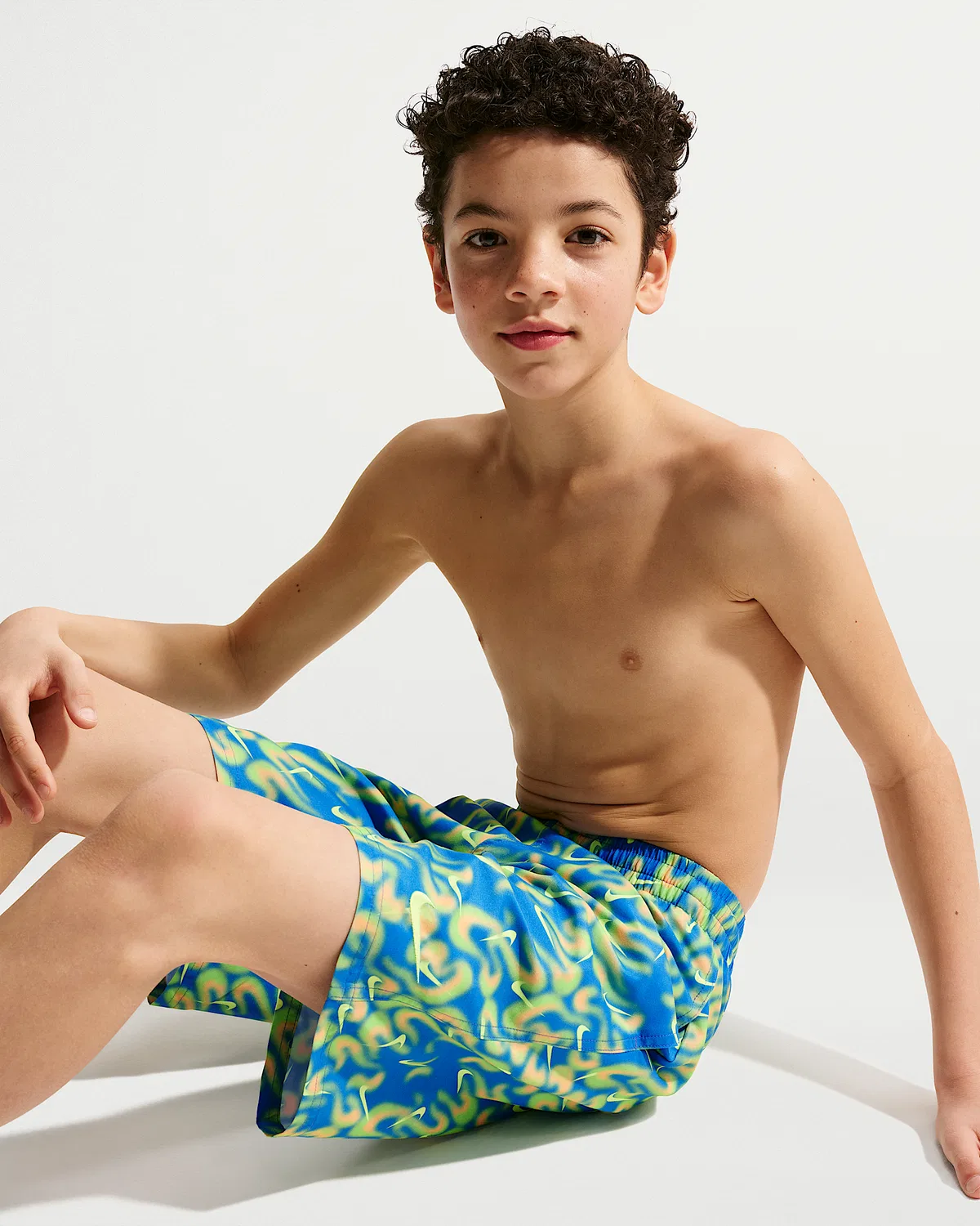 Детские (мальчиковые) плавки Nike Swim Breaker 7" с боксерской подкладкой, Blue Crystal — фото 4