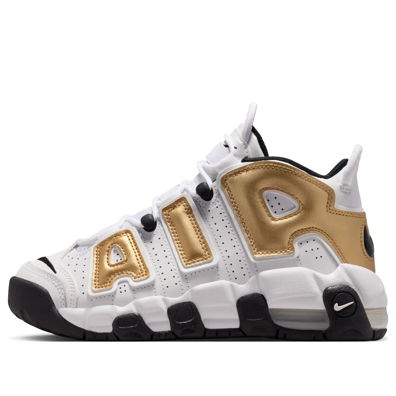 Кроссовки (GS) Nike Air More Uptempo 'White Metallic Gold Black'