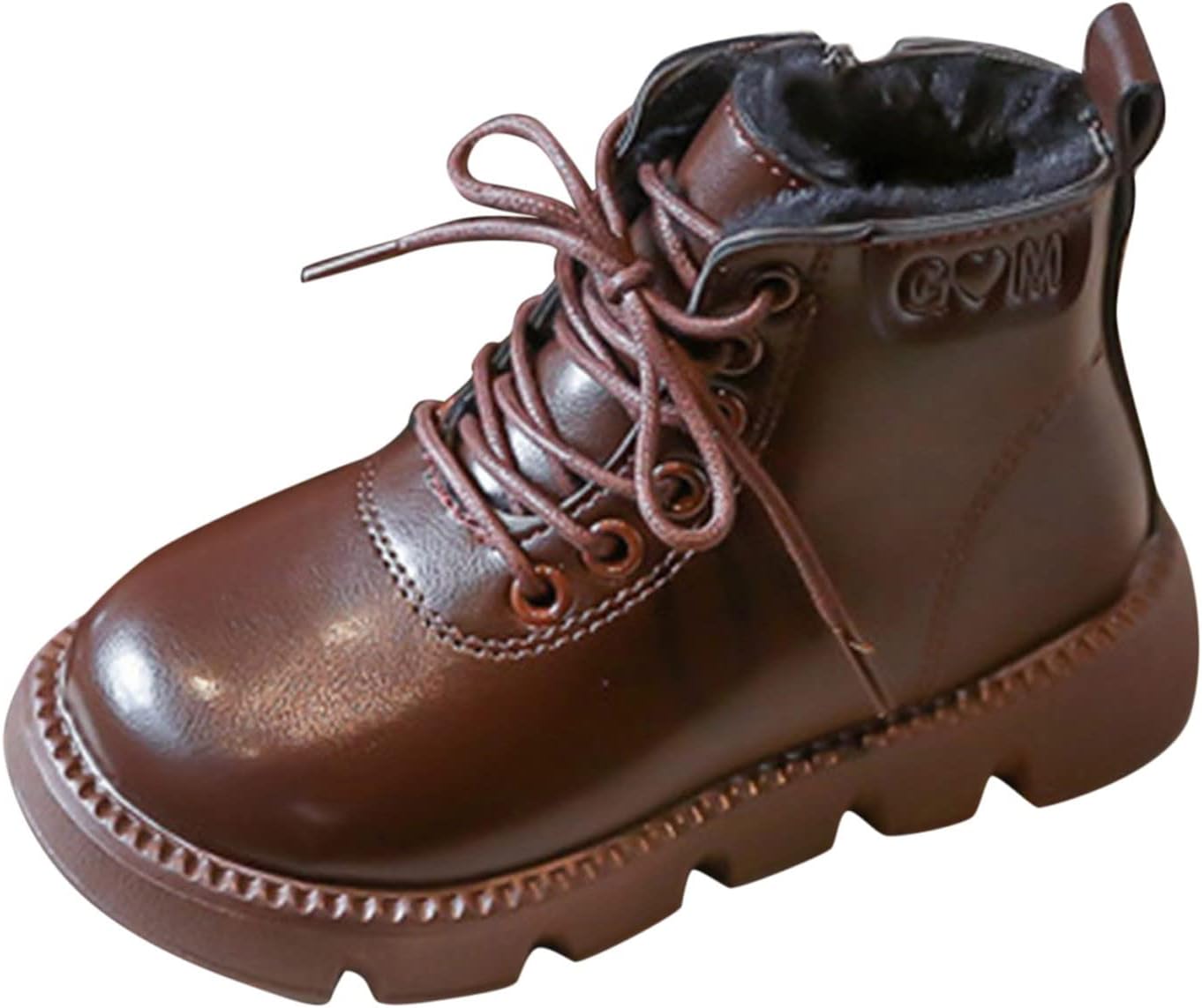 

Мальчики Девочки Теплые Ботильоны с Мехом, Мягкие, На Шнуровке, Платформа, Сапожки для Снега, Детские, Против Скользящие, Удобные, Осень Зима, Короткие Ботинки Generic, Brown