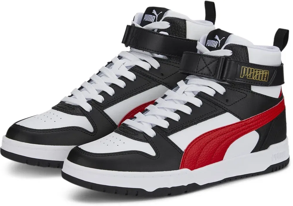 Кроссовки высокие из переработанной кожи, Puma, белый