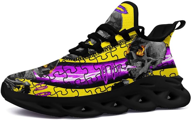 

Модные кроссовки с черепом для мужчин и женщин, с дерзкой элегантностью, готические легкие кроссовки из сетки EVA для ходьбы, тенниса и спорта Awsole, Color 1