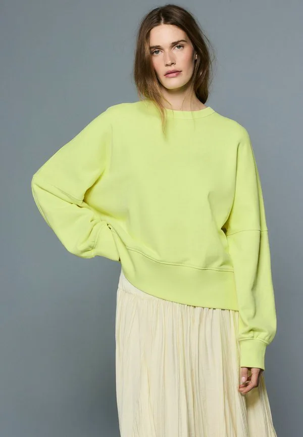 Свитшот с круглым вырезом и эффектом потертости Next, Fluro Lime — фото 2