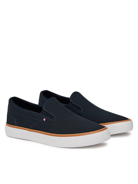 Тканевые кроссовки Th Hi Vulc Core Low Ii Slipon FM0FM05514 Tommy Hilfiger, синий — фото 2