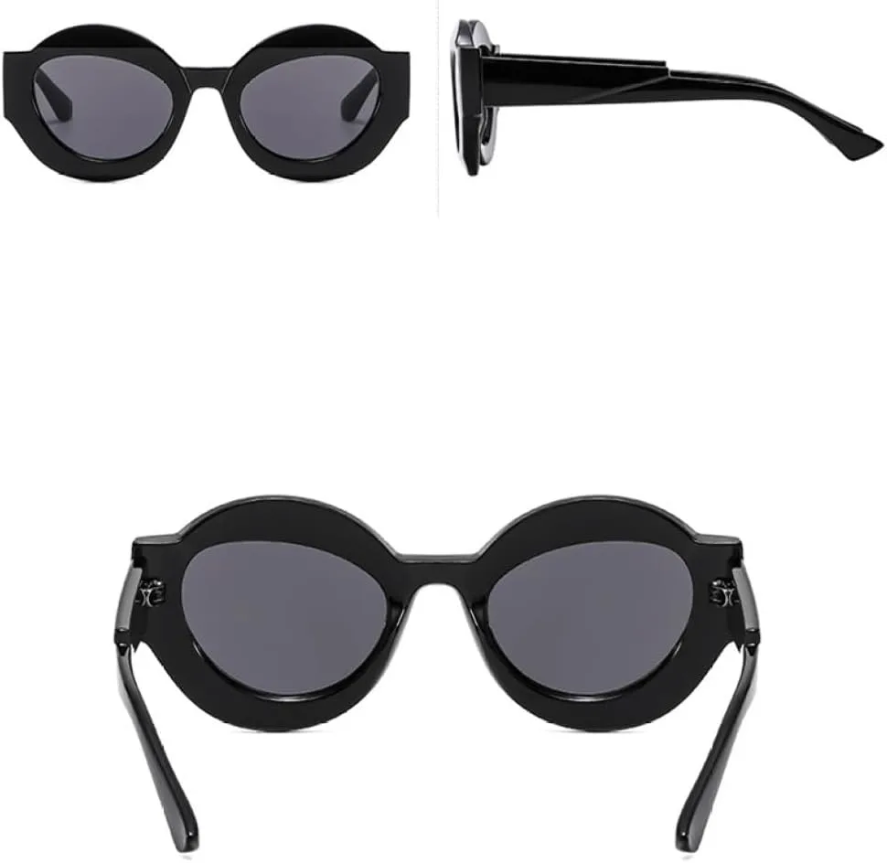 

Ретро круглые солнцезащитные очки для женщин и мужчин, модные винтажные солнцезащитные очки, трендовые очки с защитой от УФ-излучения UV400 MTZJH, Beige Champagne