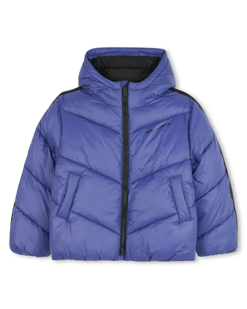 

Детское пальто синего цвета с длинными рукавами Karl Lagerfeld Kids