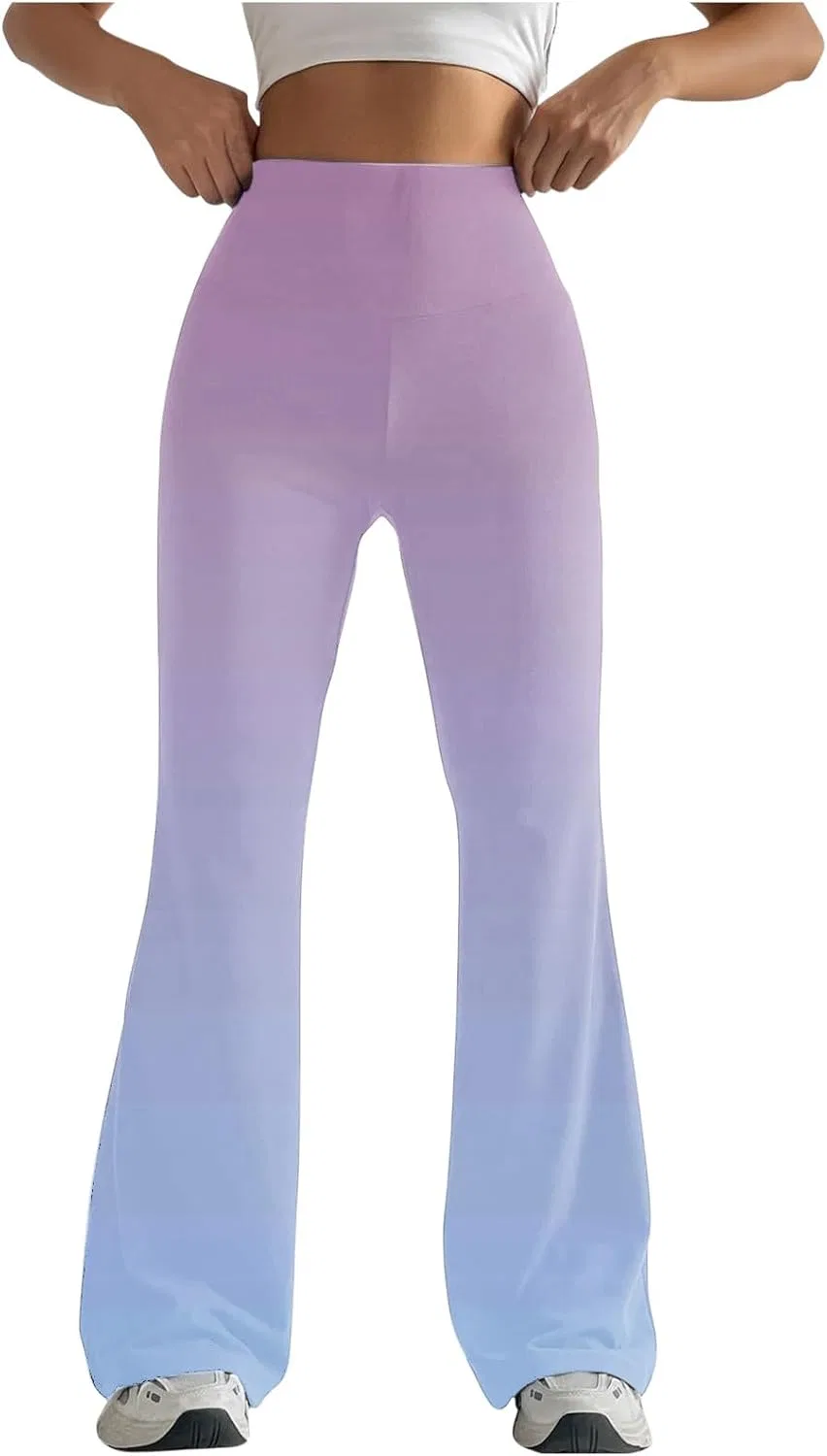 Леггинсы для йоги Gradient Color, высокие талия, цвет #03 Purple