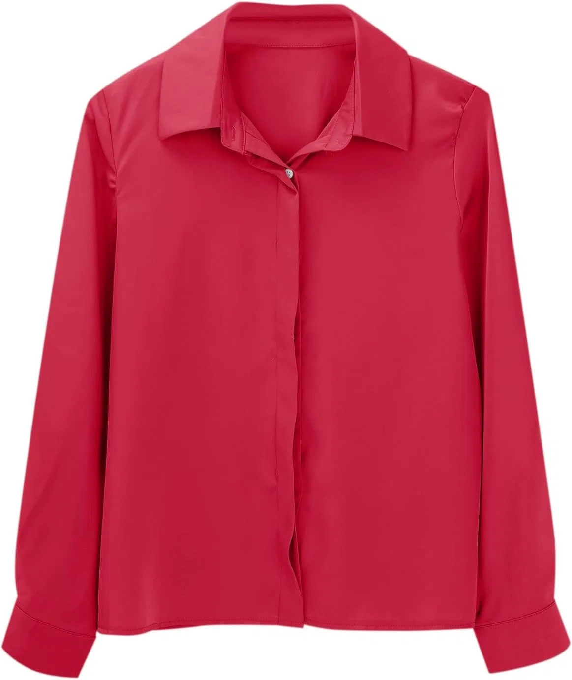 Блуза повседневная, женская, Button-Down, красный — фото 4