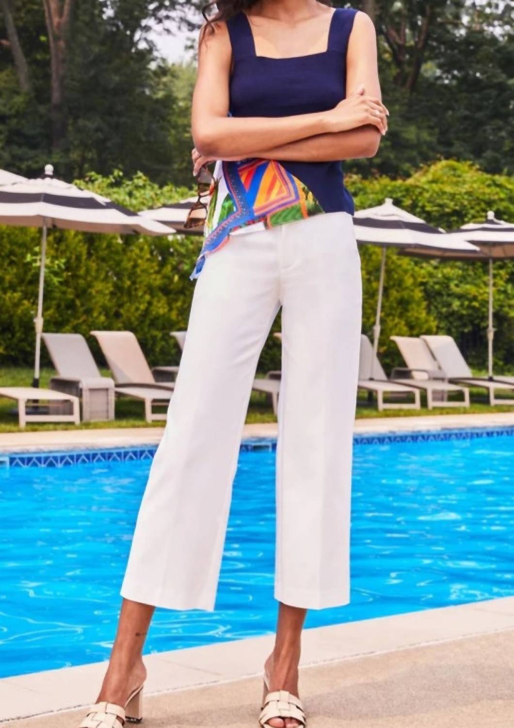 

Укороченные брюки Franklin Wide Leg белого цвета Ecru