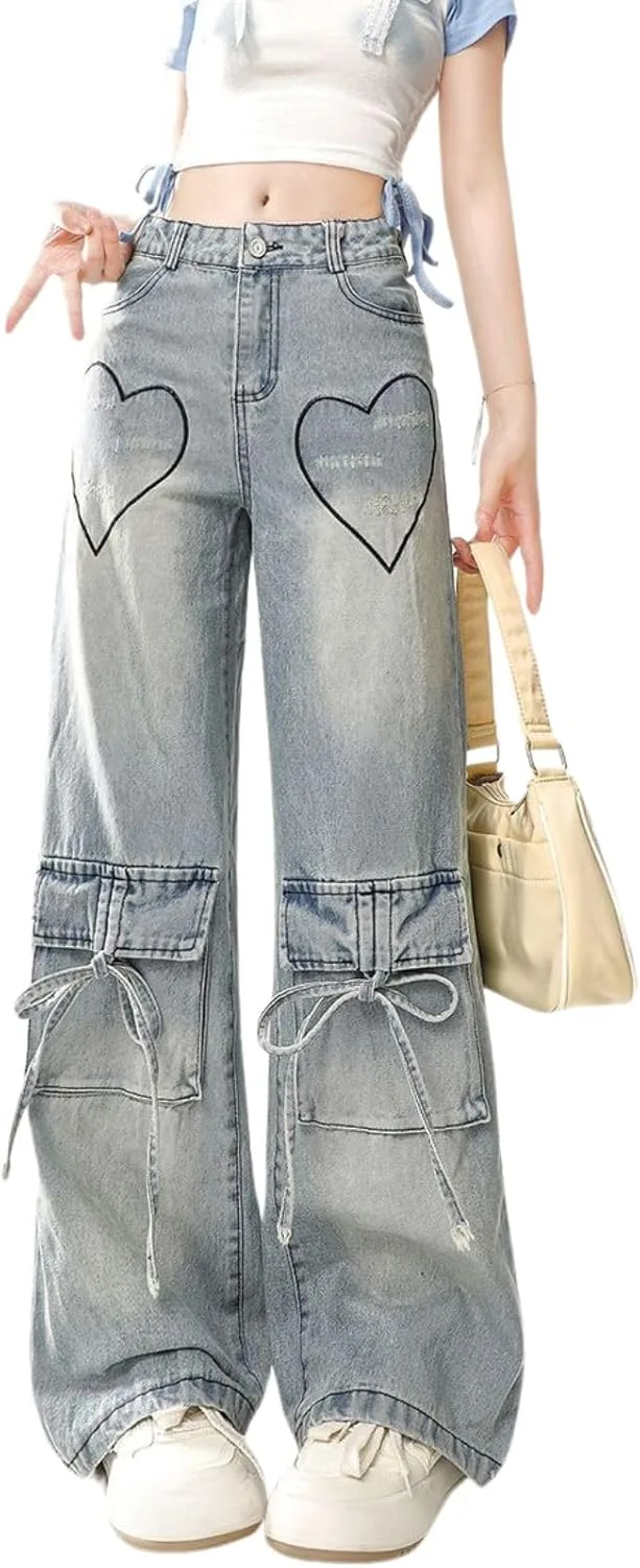 

Jupkem милые низкие джинсы Y2k с готическим звездным принтом