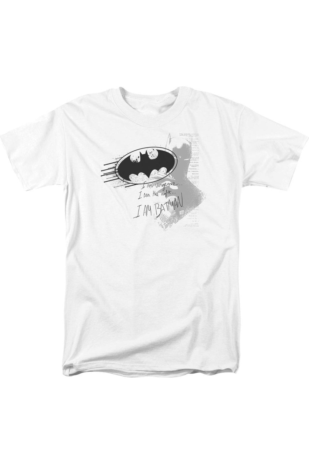 

Футболка с коротким рукавом для взрослых Batman I Am Vengeance Gildan, белый