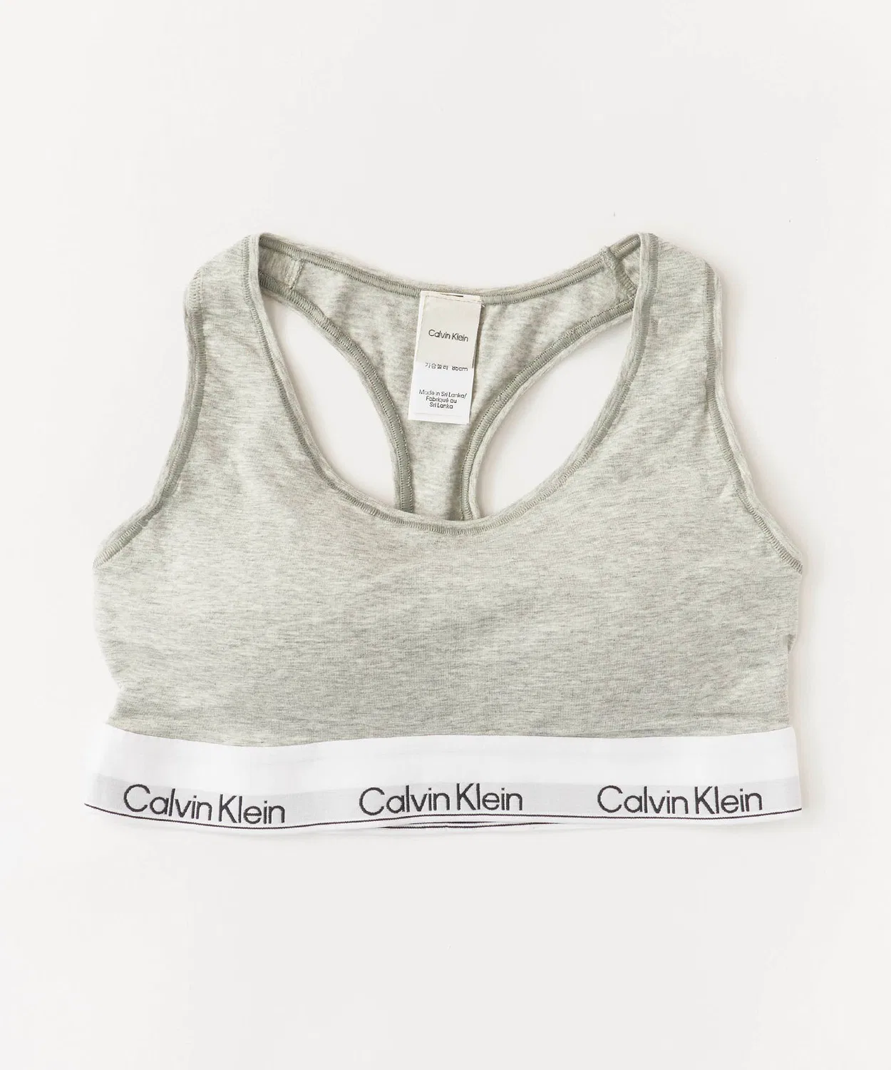 Бралетт спортивный Calvin Klein с логотипом, серый