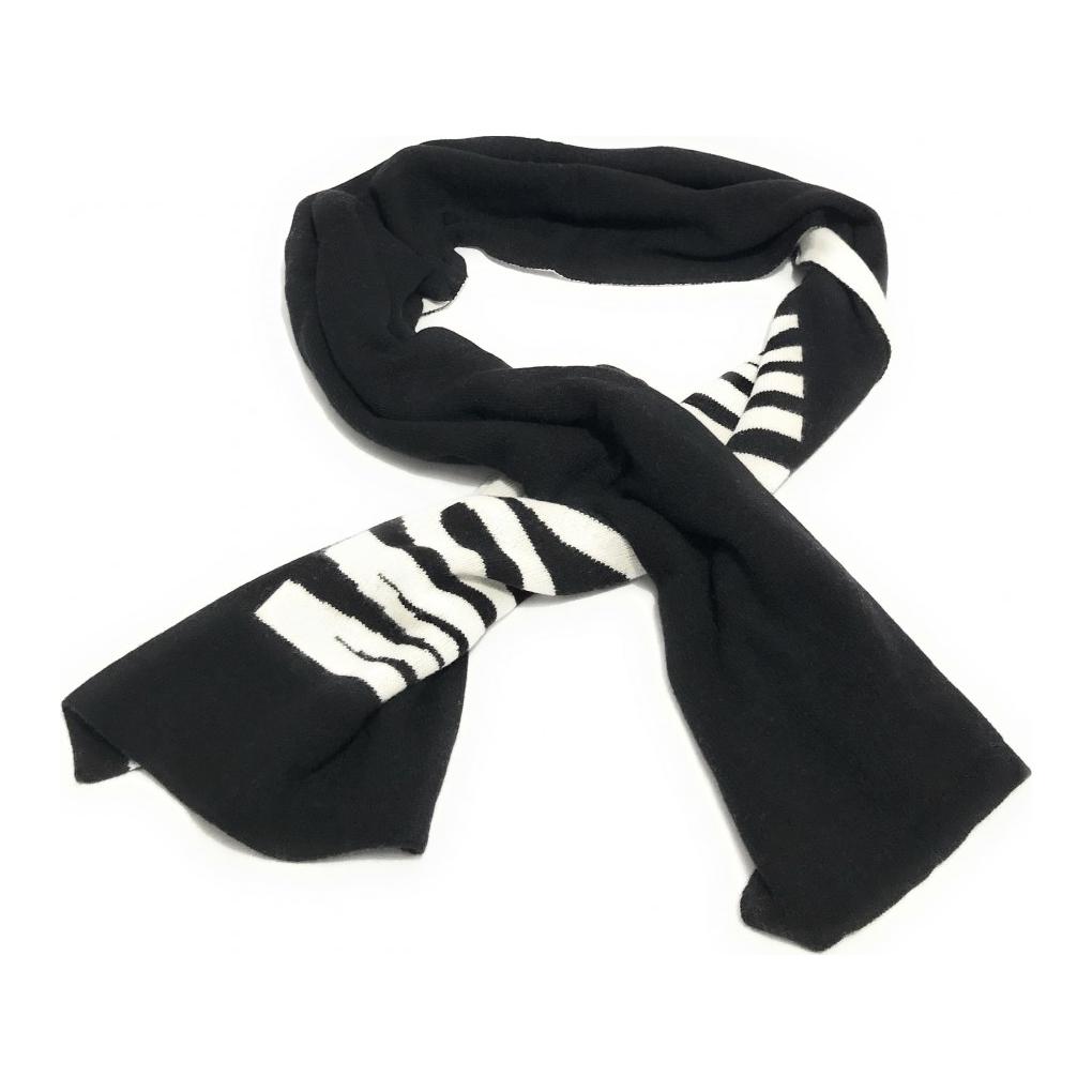 

MOSCHINO Шерстяной вязаный шарф унисекс черно-белый, Black White