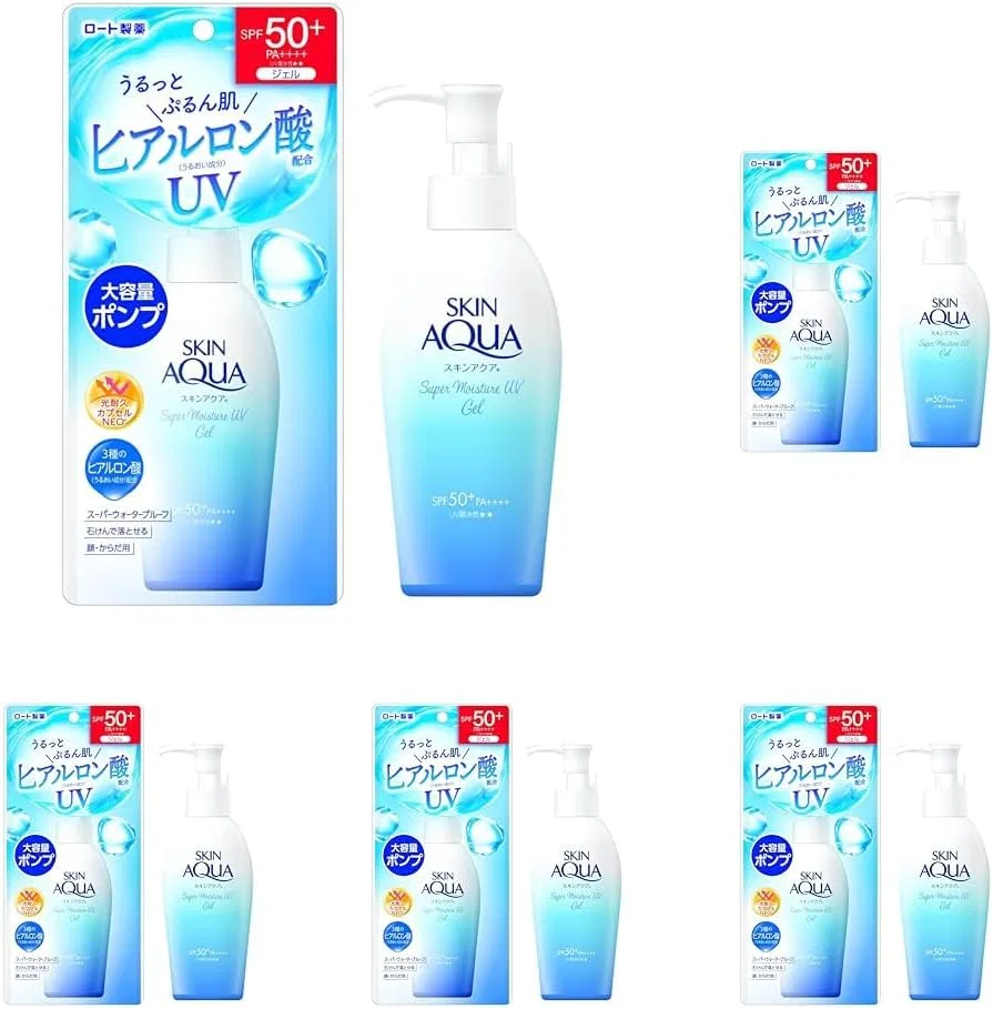 Солнцезащитный гель Skin Aqua 50+ Super Moisture Gel Pump 140 г x 5 белый