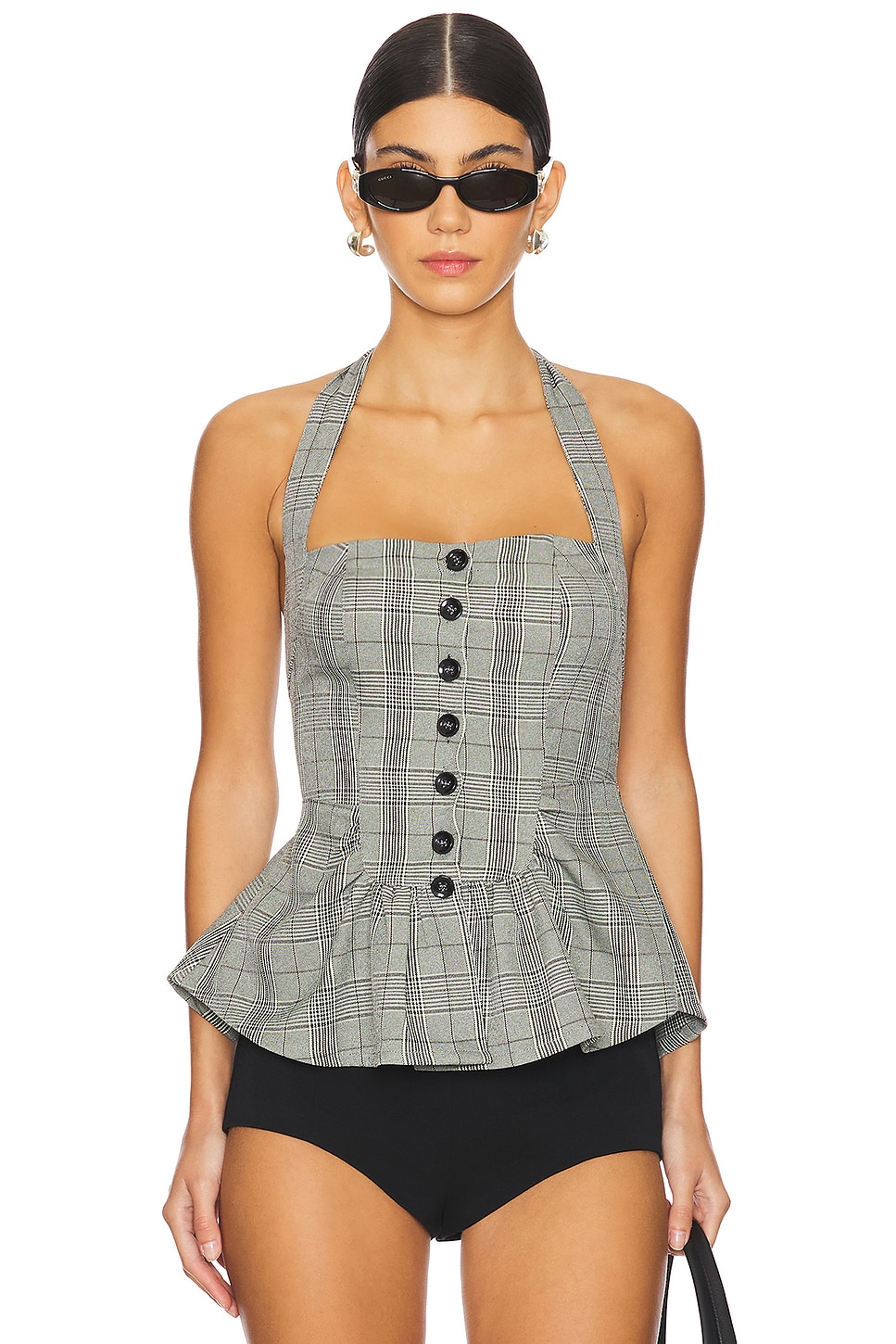 

Топ в клетку анастасия Free People, серый